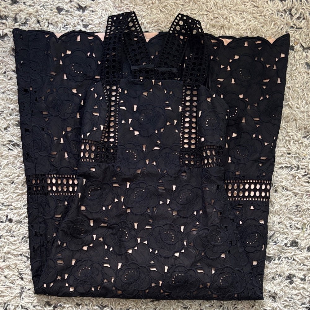 JCREW COLLECTION DRESS in Austrian Eyelet - Black, Size 0 - Picture 7 of 9